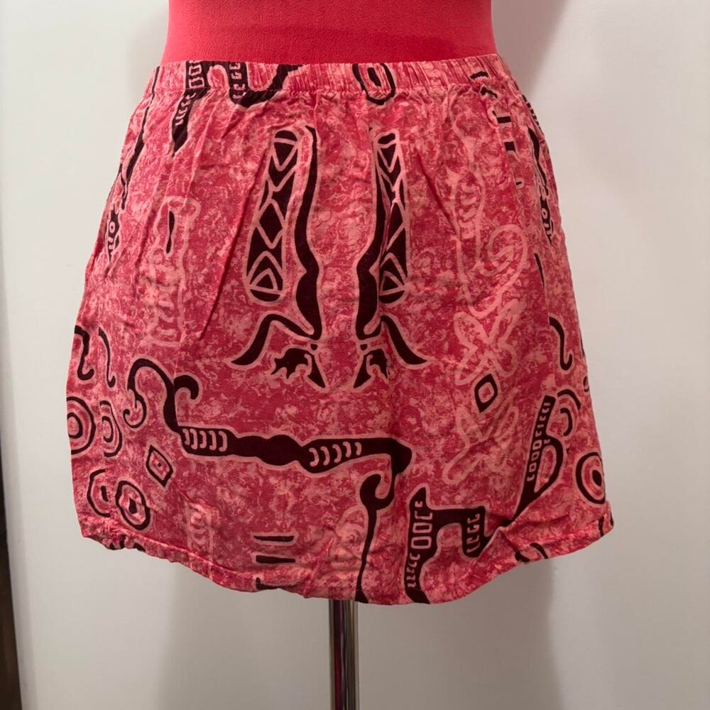 Boho pink and black skirt